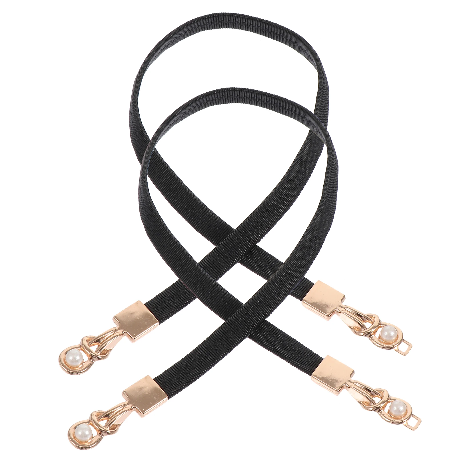 

Pearl Design Black Pearl Girl Waist Belt Belt Women Alloy Imitation Elastic Dress Decorative Thin Girl