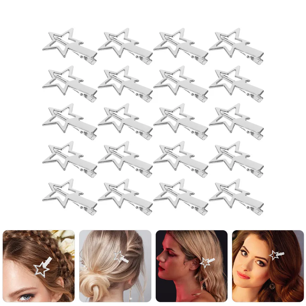 

20Pcs Star Shaped Hair Clips Metal Decorative Snap Hair Barrettes for Girls Women Star Clips Accessories for Women