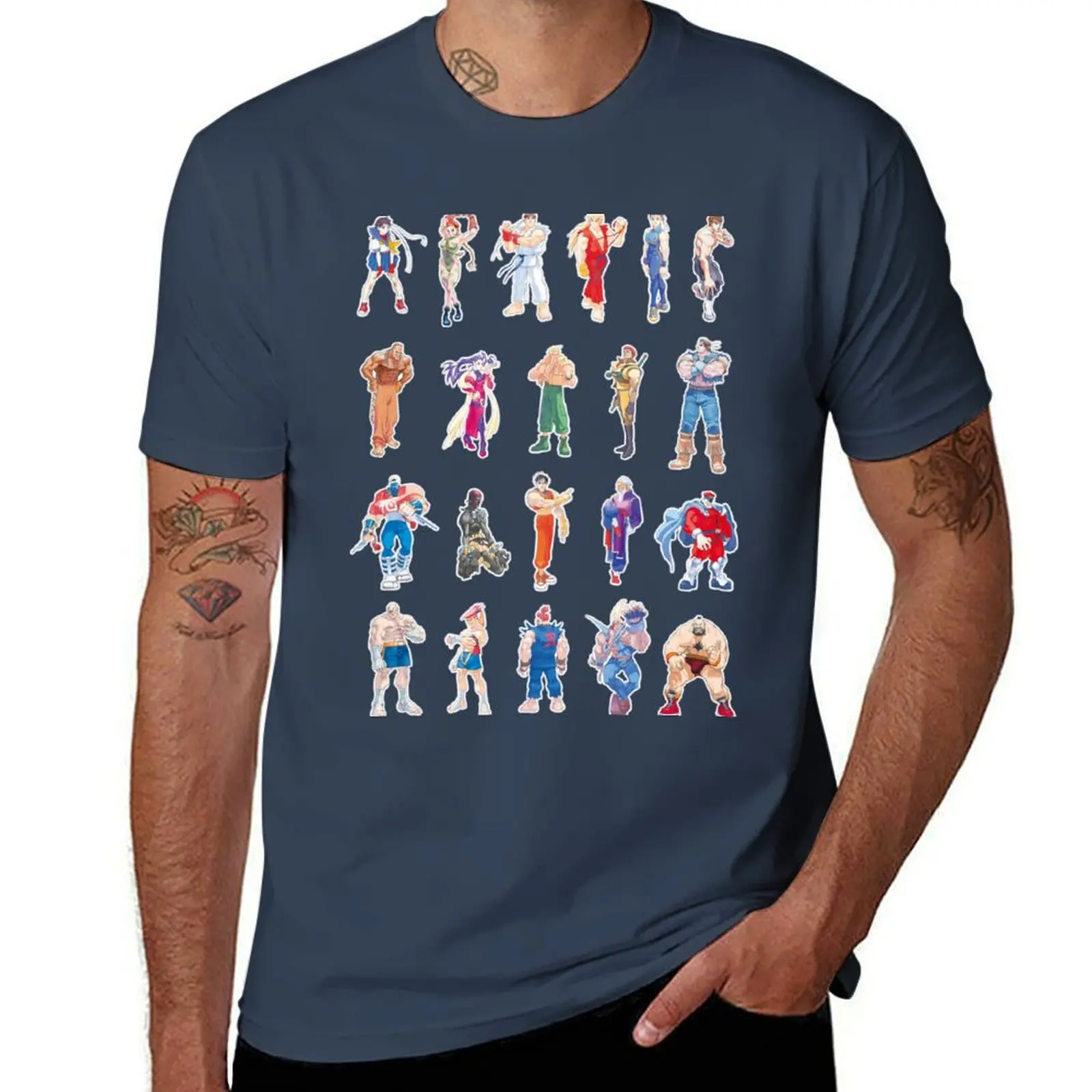 

Street Fighter Characters T-Shirt Running Gym Short Sleeve Sports Tee