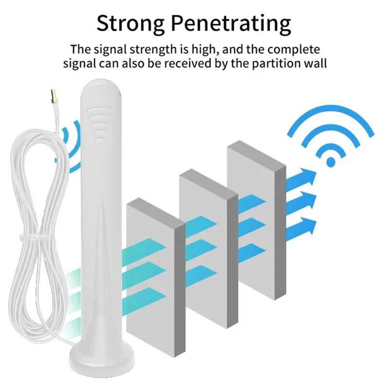 2PCS 600-6000MHz 5G LTE 3G GSM 4G Antenna Outdoor High Gain 15DBi Waterproof Magnetic Sucker Antenna for Router SMA RPSMA TS9