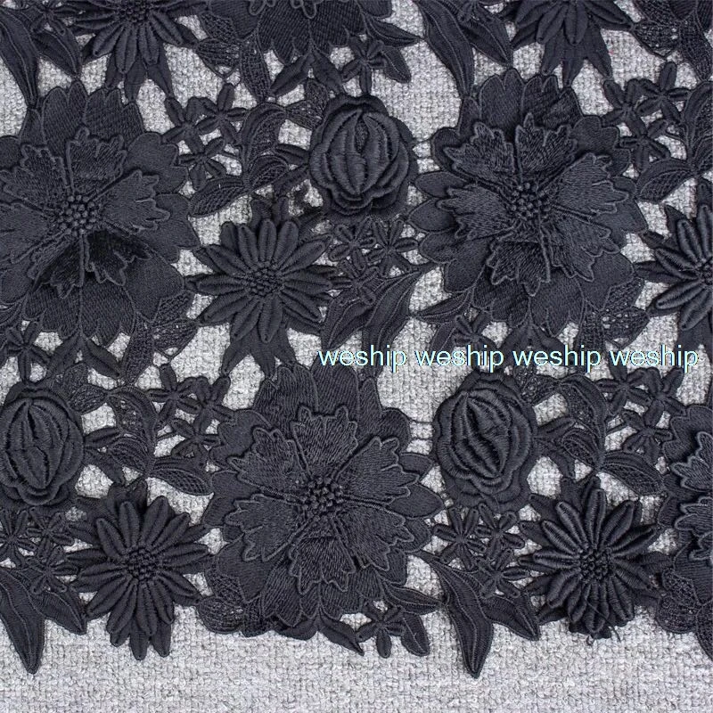 Guipure Embroidery Wedding Lace Fabric 3D Floral Bridal Lace Fabric 1 Yard 4  colors
