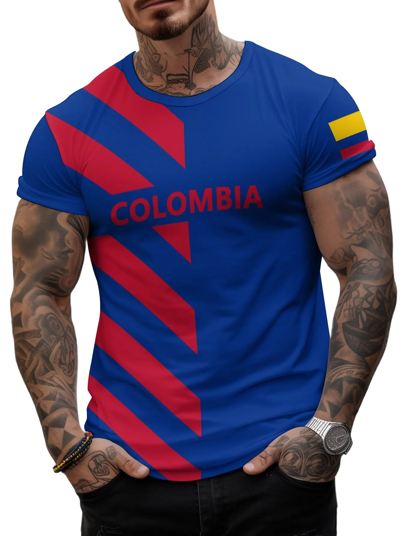 Colombia Soccer Football Jersey Sport Men\'s T-shirt 2024 Short Sleeve Oversized Clothing Graphic Casual Fashion Tops T Shirt