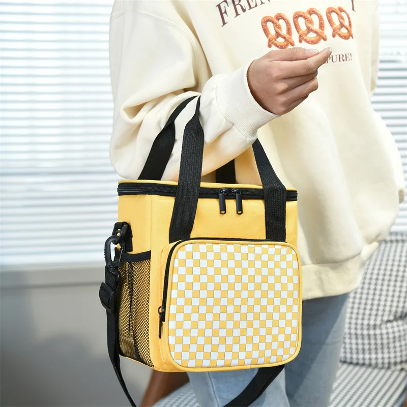 Trendy Fashion Bento Bag, New Simple Portable Handbag, Large Capacity Three-layer Insulation Bag