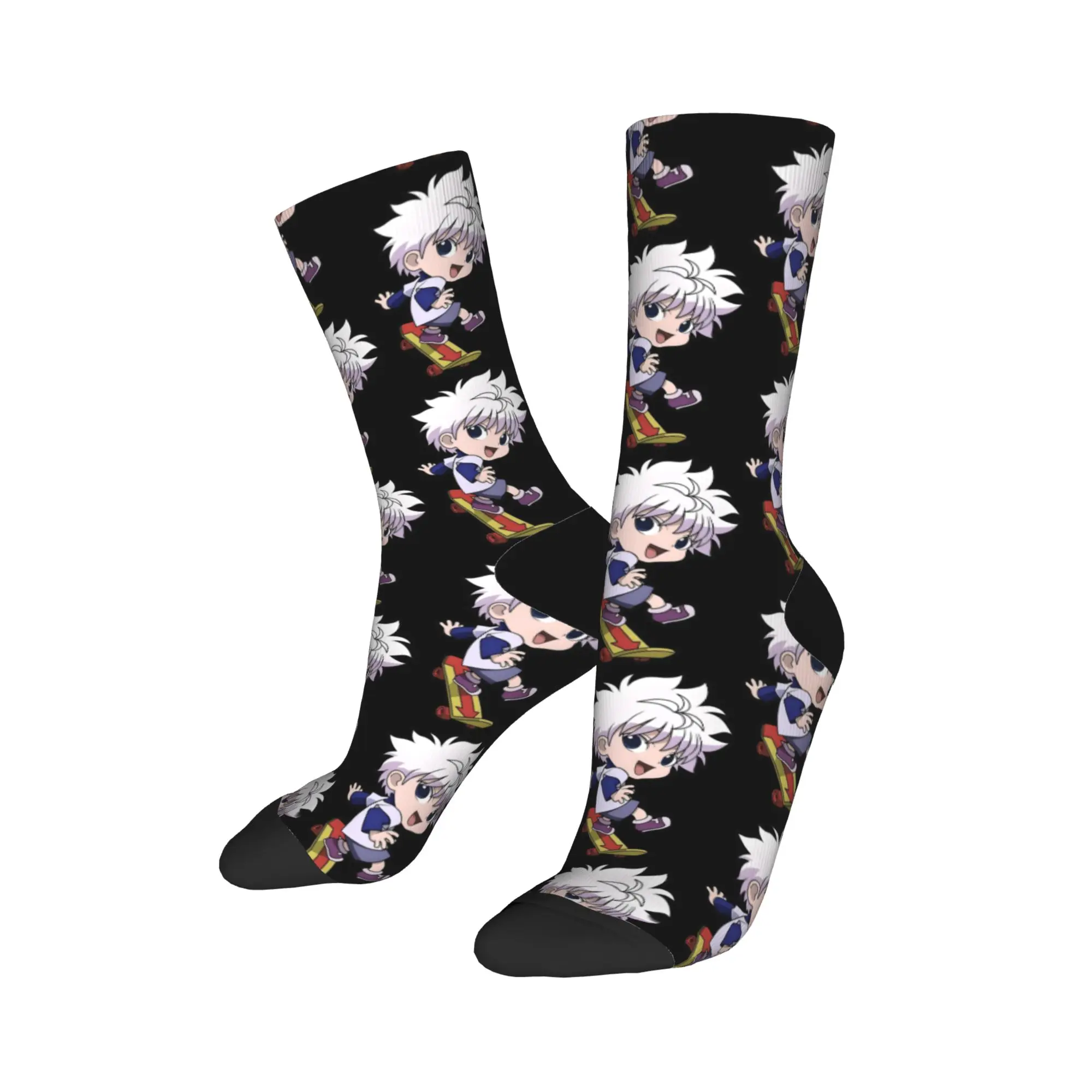 Happy Funny Men's Socks Harajuku Chibi cute HXH Killua Zoldyck Anime Sock Sport Women's Sock Spring Summer Autumn Winter