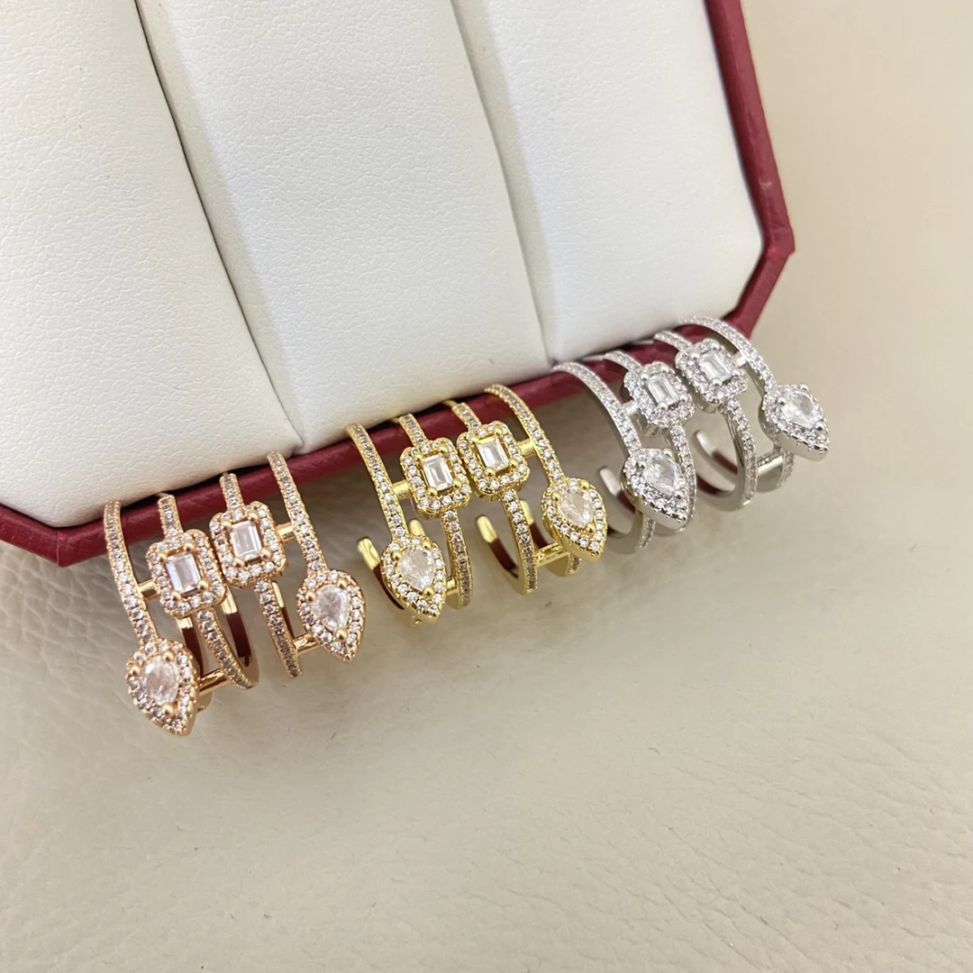 

925 Ssterling Silver Waterdrop Square Earrings for Women, French Romantic Jewelry, Wedding Jewelry Accessories Holiday Gifts