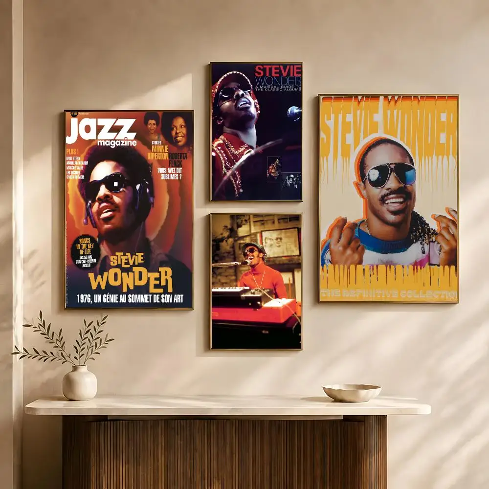 Singer Stevie Wonder Poster Poster All-match HD Waterproof Self-Adhesive Wall Art Sticker For Home Bedroom