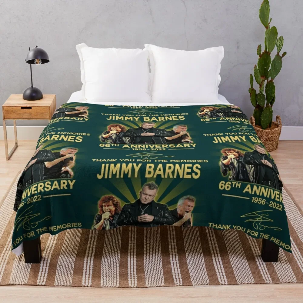 Jimmy Barnes 66th Aniversary 1956-2022, Thanks You For The Memoryes Throw Blanket Hair Flannels Blankets For Sofas Blankets