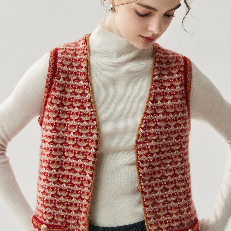 

100% кашемировый свитер без рукавов, женский цветной кардиган с v-образным вырезом, жилет на весну, осень и зиму, кашемировый вязаный жилет с обеих сторон