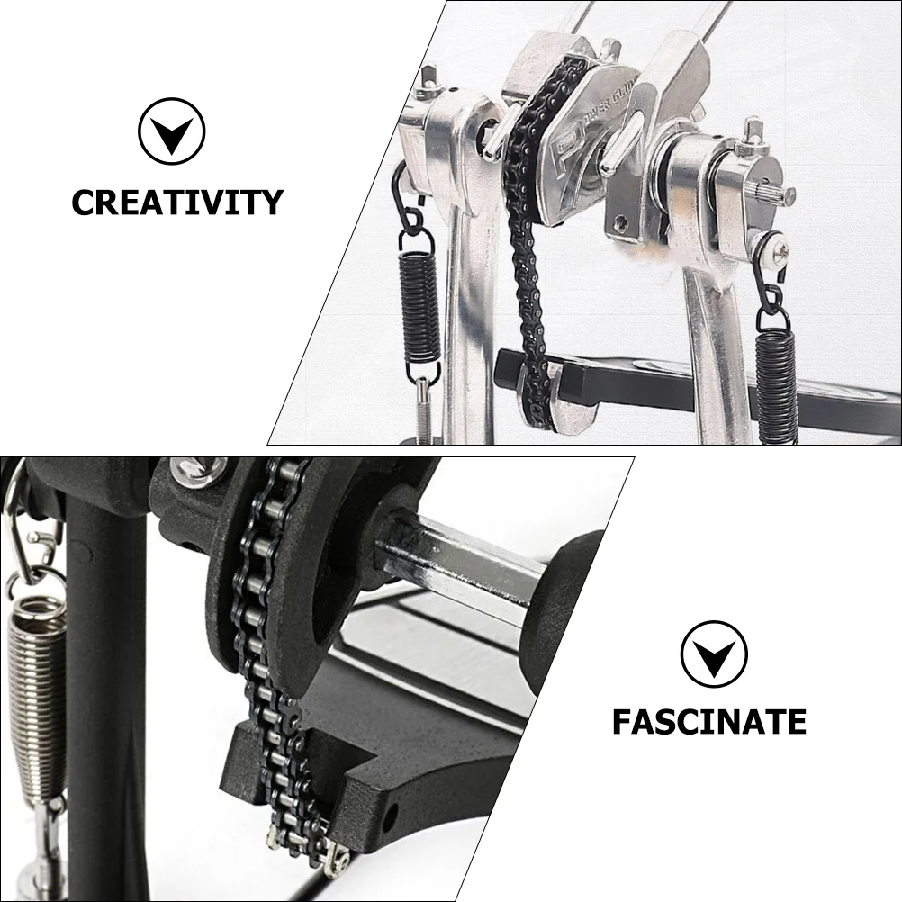 

Drum Kit Pedal Chain Sturdy Steel Iron Durable Hammer Pedal Chain Drum Accessory Replacement Tool Musical Instrument Supply
