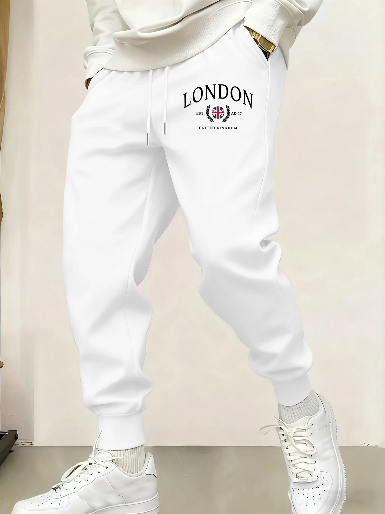 

London United Kingdom Flag Printed Men Sweatpant Casual Basic Trousers Fashion Elastic Waist Pants Trendy Street Long Pant