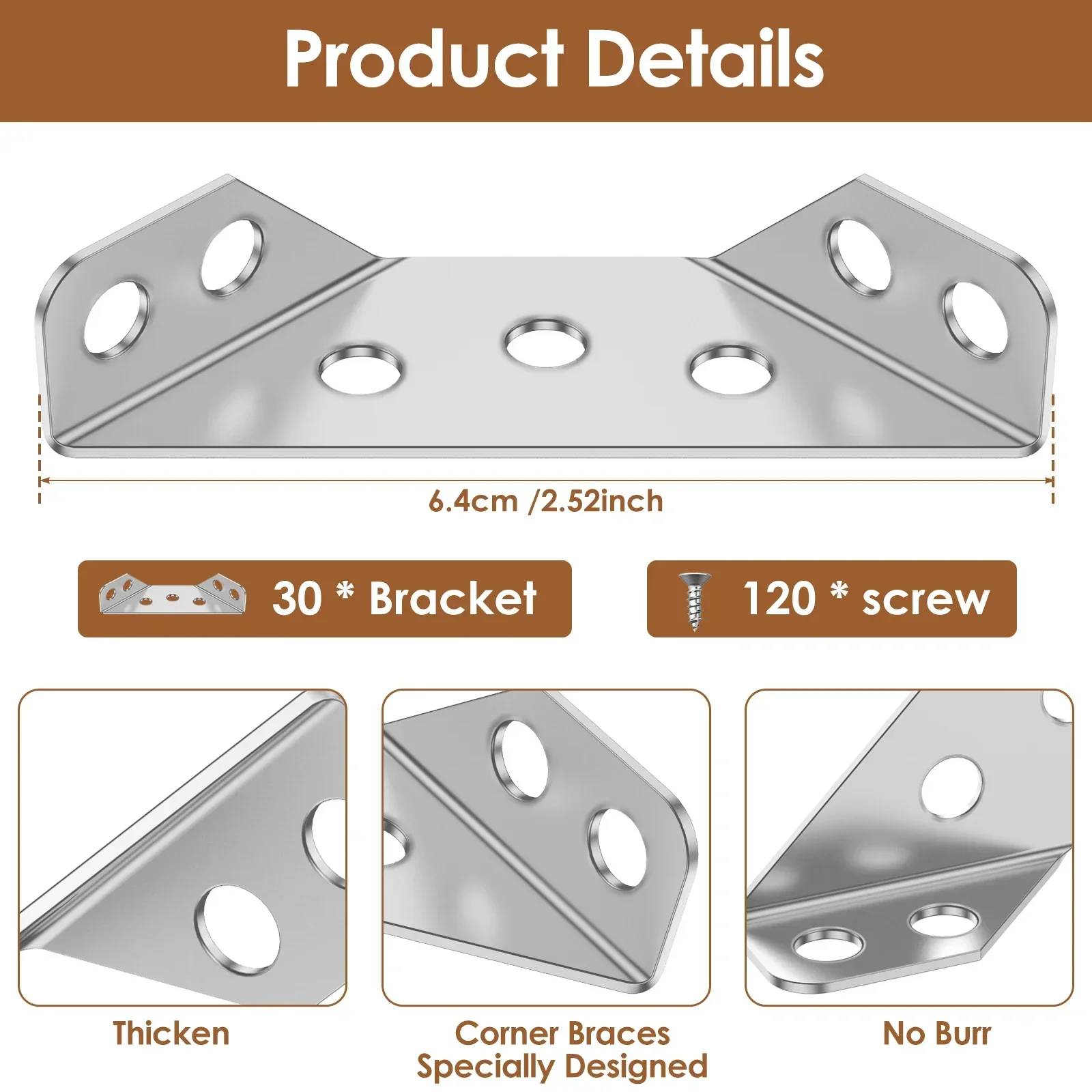 30 قطعة مجموعة موصل ركن الأثاث المعادن شبه منحرف ركيزة زاوية مثلث دعامة زاوية كرسي درج الرف دعم مشترك