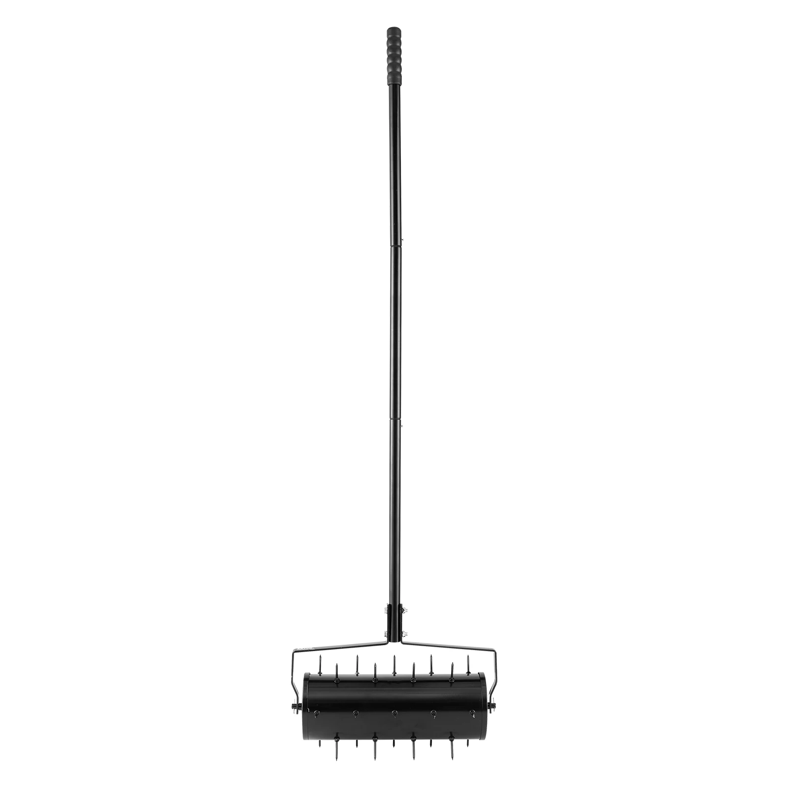 Rolling Lawn Aerator, 18-inch Heavy-Duty Manual Rolling Aerator Lawn with Detachable Handle and 27 Iron Spikes, Rolling Lawn Aeration Tool for Garden Patio Yard Compacted Soils and Lawns, Black