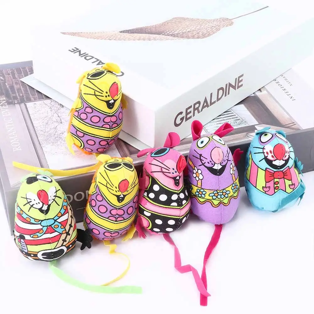 جميل فريد مضحك الصوت Squeaker مع القط النعناع الملونة القط الفأر اللعب النعناع البري مضغ العض لعب الحيوانات الأليفة اللعب