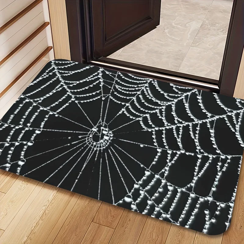Happy Halloween Doormat Cute Ghost Pumpkin Lantern Castle Entrance Carpet For Front Door Spooky Holiday Party Welcome Floor Mat
