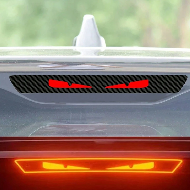 Universal Carbon Fiber Brake Light Decal - Waterproof, UV Resistant, Easy Apply, No Residue, Perfect Fit - Self-Adhesive