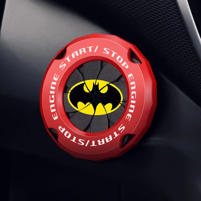 Metal Action Figures Bat Car Interior Ornament Accessorie Universal One-click Start Personality Ignition Button Protection Cover