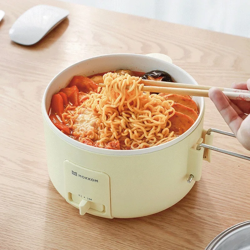

220V Electric Cooking Pot Portable Folding Pan Multifunctional Rice Cooker Non-stick Frying Pan Mini Electric Hot Pot 1.5L