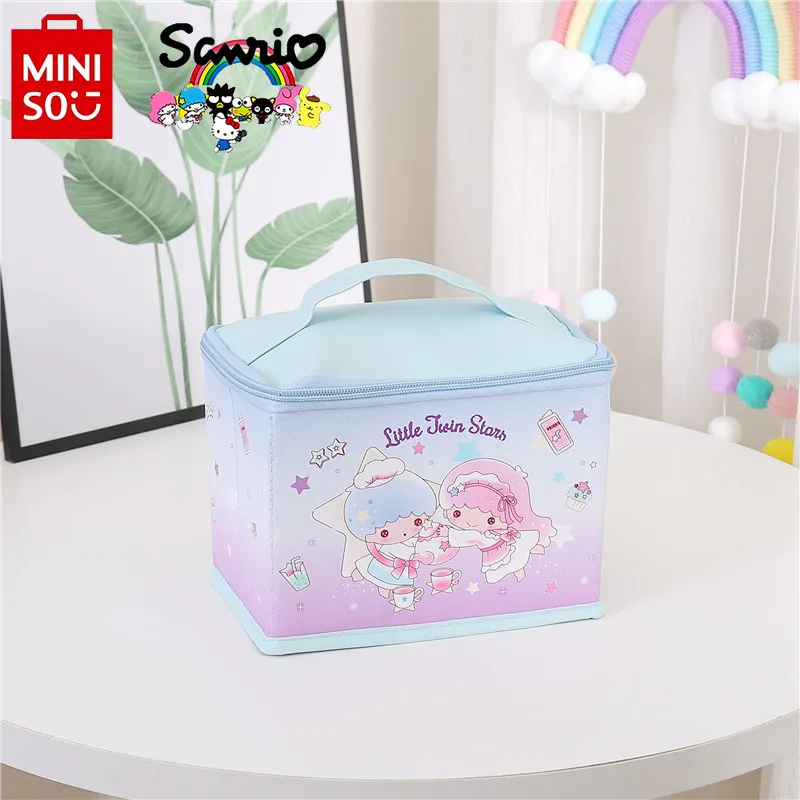 Miniso Sanrio-Bolsa de maquillaje para mujer, bolso de lavado de alta calidad, informal, de dibujos animados, de gran capacidad, de almacenamiento