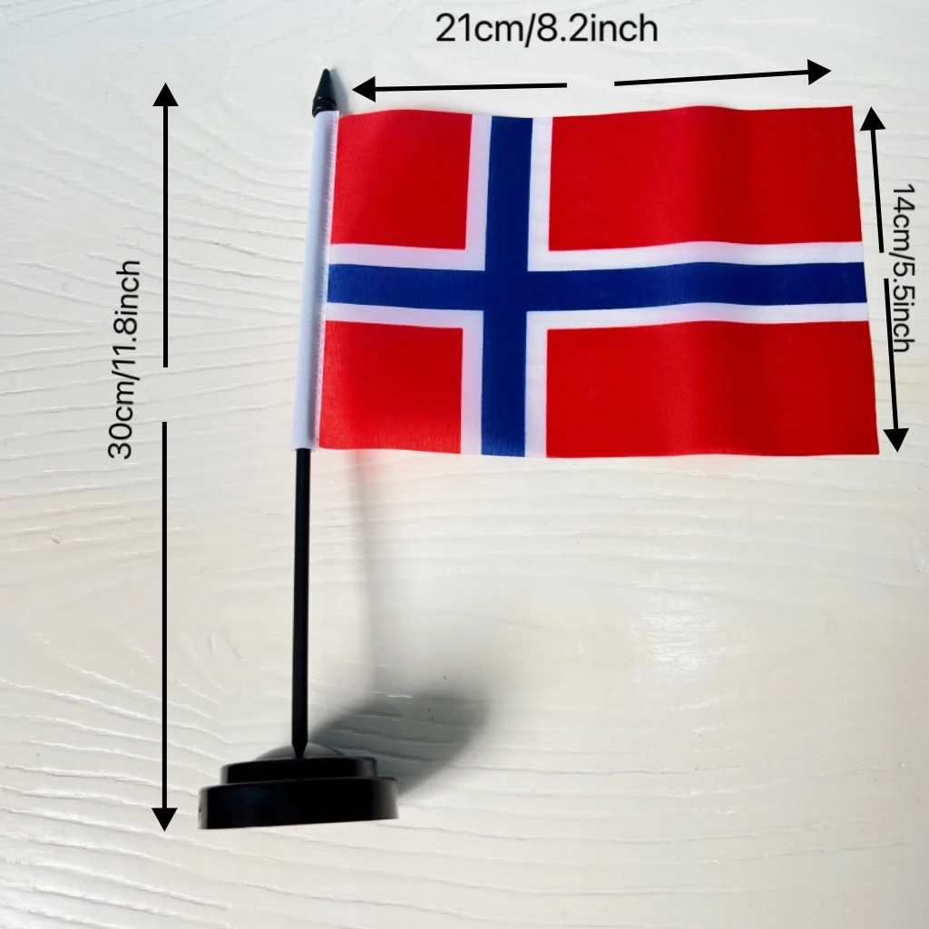 14x21cm Office Desk Flag of Norway Flag Noreg Norge No Nor Norway Norwegian Polyester Standard Hanging Banner