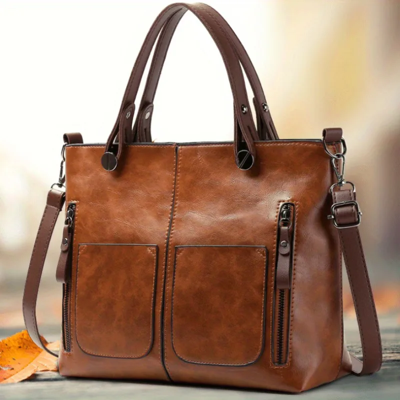 

Vintage Style Large Capacity Tote Bag for Women Fashionable Crossbody Bags with Multiple Compartments, Perfect for Everyday Use