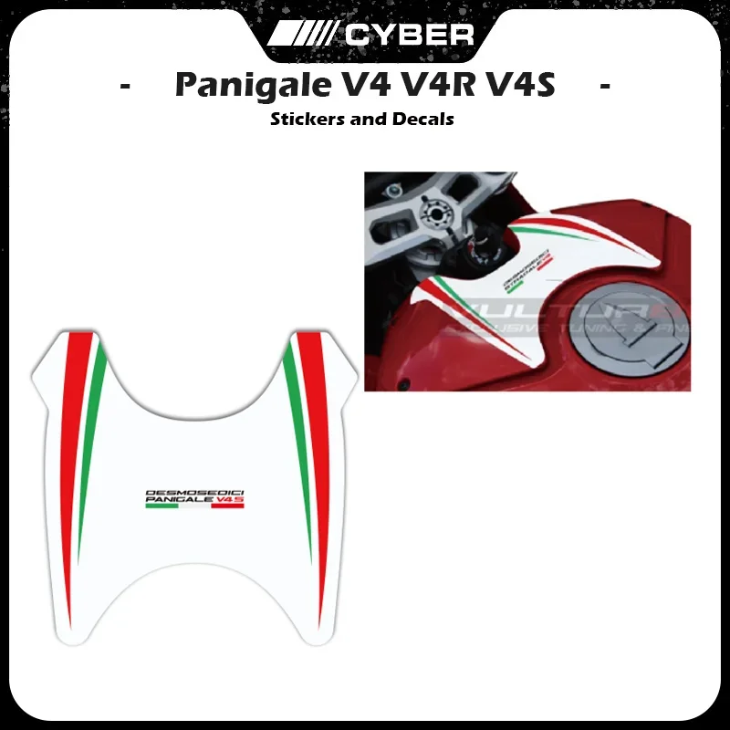 For Ducati Panigale V4 V4R V4S 18-21 Motorcycle Fuel Tank Cap Sticker Decal Panigale Logo Italian Tricolor Design