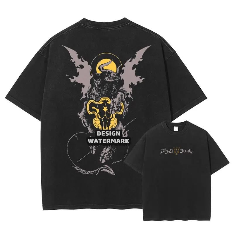 Anime trèfle noir t-shirt Vintage lavé Asta Yuno Yami T-shirts surdimensionné Streetwear Manga hauts T-shirts hommes fille 100% coton Anime trèfle noir t-shirt Vintage lavé Asta Yuno Yami T-shirts surdimensionné Streetwear Manga hauts T-shirts hommes fille 100% coton