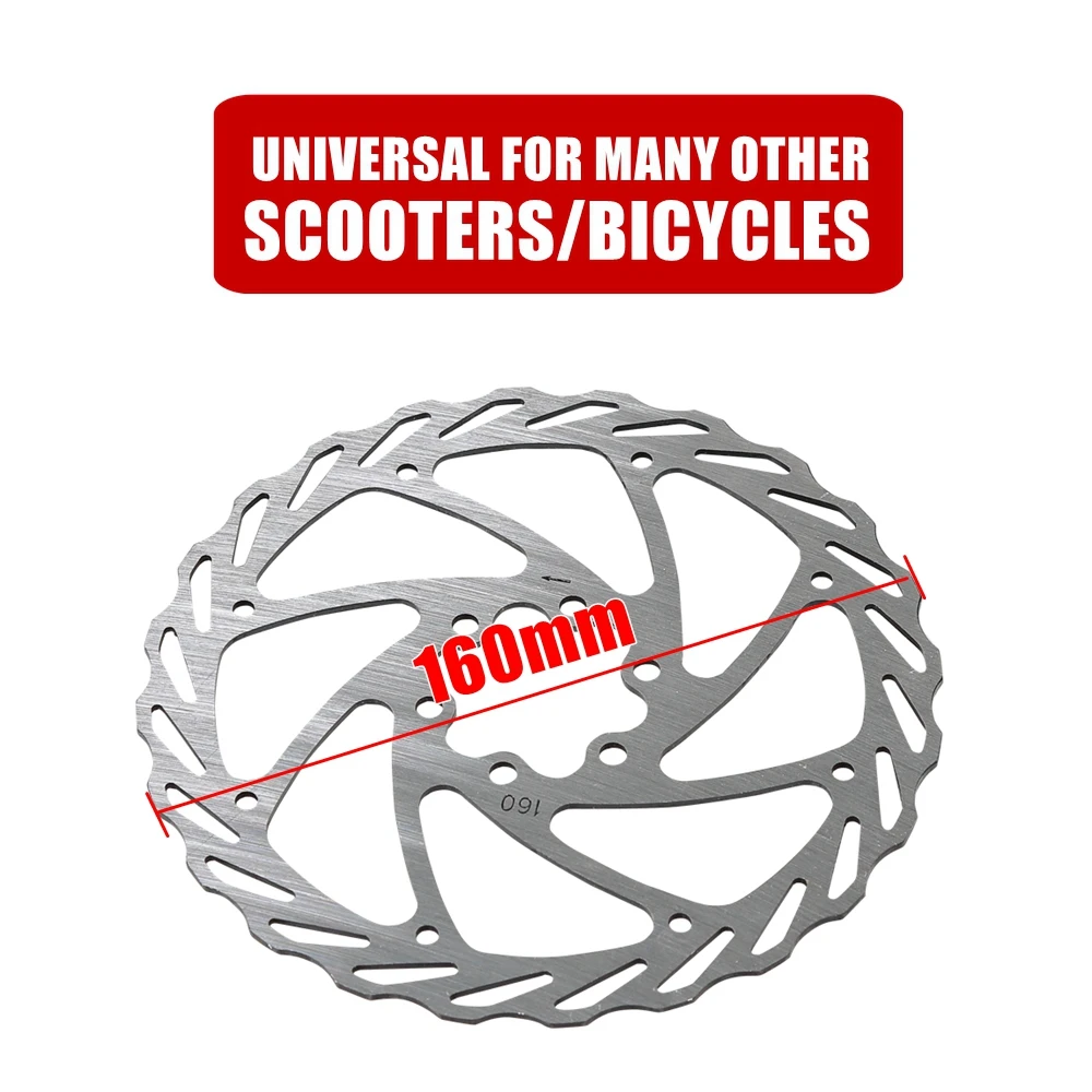 Universal 160mm Disc Brake Rotor for VSETT 11+ ZERO 11X KAABO Wolf Warrior Wolf King GT Electric Scooter Bicycle