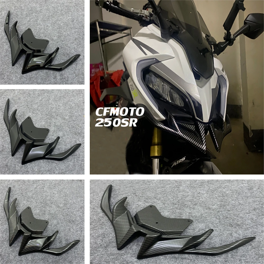 For CFMOTO 250SR Winglet Motor Front Fairing Aerodynamic Beak Cover Protector Guard Fixed Wind Wing 300SR 300 250 SR MY22 Carbon