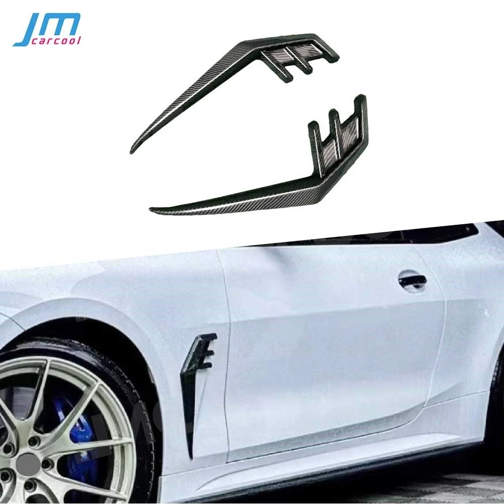 

Dry Carbon Fiber Car Side Fender Fin Splitters Spoiler Accessorise for BMW 4 series G22 G23 2021+ FRP Black Body Kits