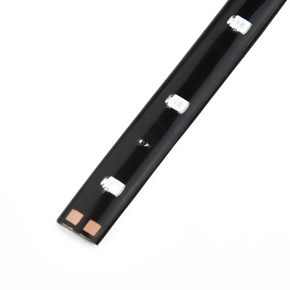 Lampu garis LED 30cm, 4 buah dekorasi eksterior mobil fleksibel lampu hijau kendaraan tahan air praktis