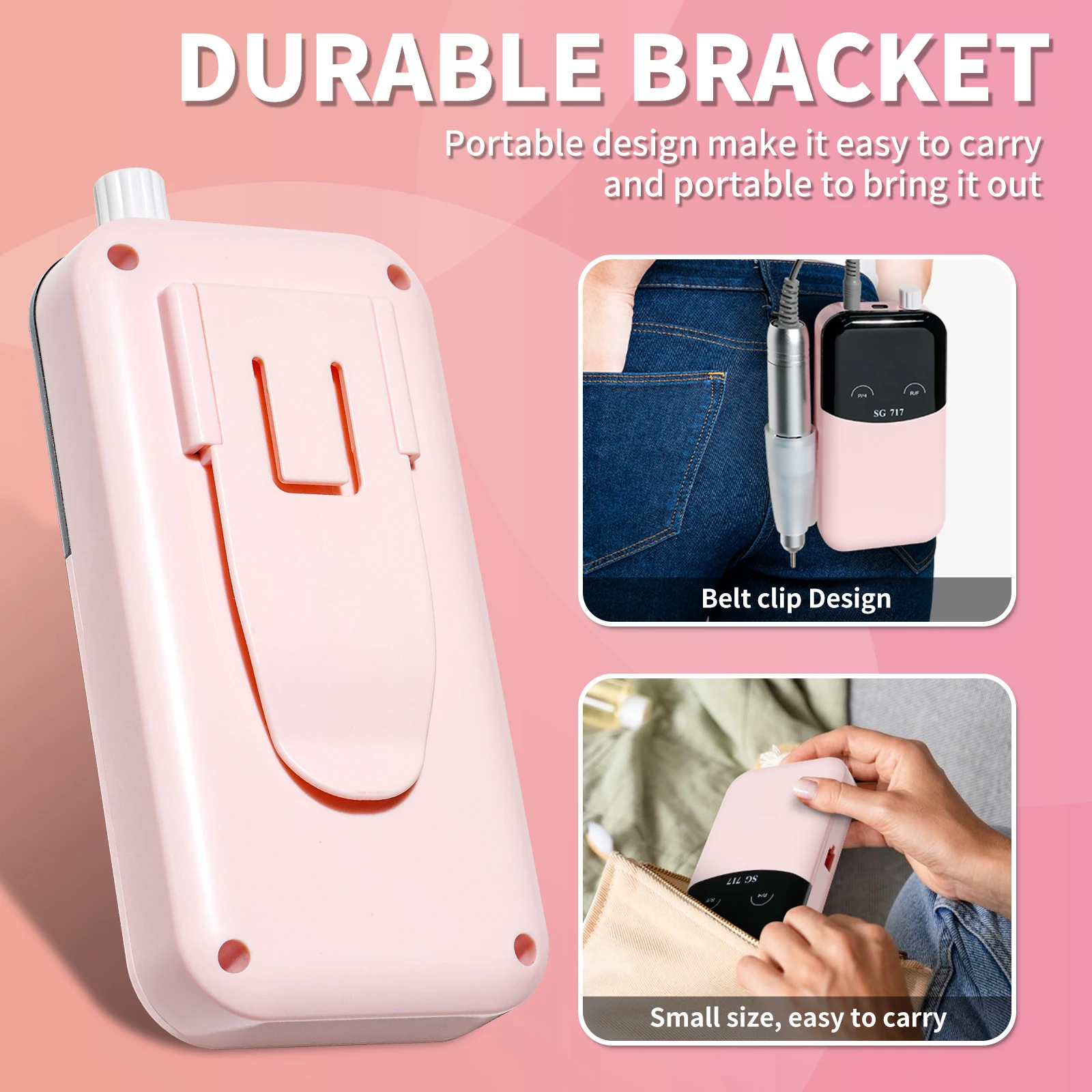 45000RPM Professional เจาะเล็บไฟฟ้าชาร์จเล็บขัดเล็บแปรงทําความสะอาดเล็บ Art Salon เครื่องมือ