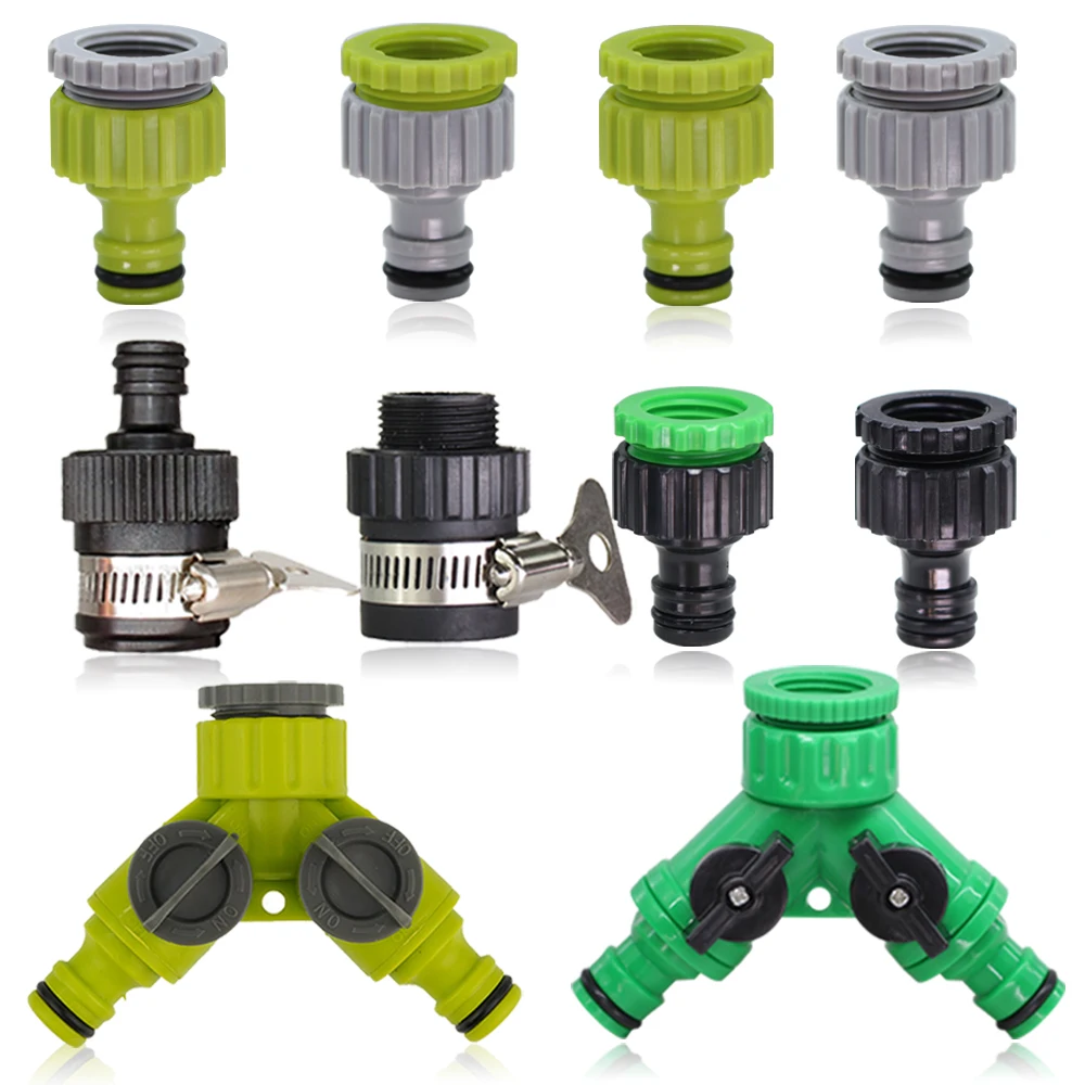 

Faucet Quick Connector 1/2" 3/4" Threaded Tap Joint Home Potted Plants Drip Irrigation System Accessories Y Diverter Garden Tool