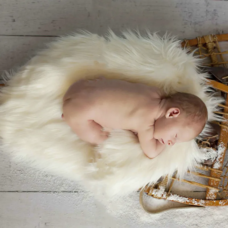 

31,5-х 19,7 дюймов Коврик из искусственного меха Маленький - Детское одеяло из искусственного меха для новорожденных Фотосессий - Одеяло с начинкой для корзины - замечание]]álálállarlalarlalarla