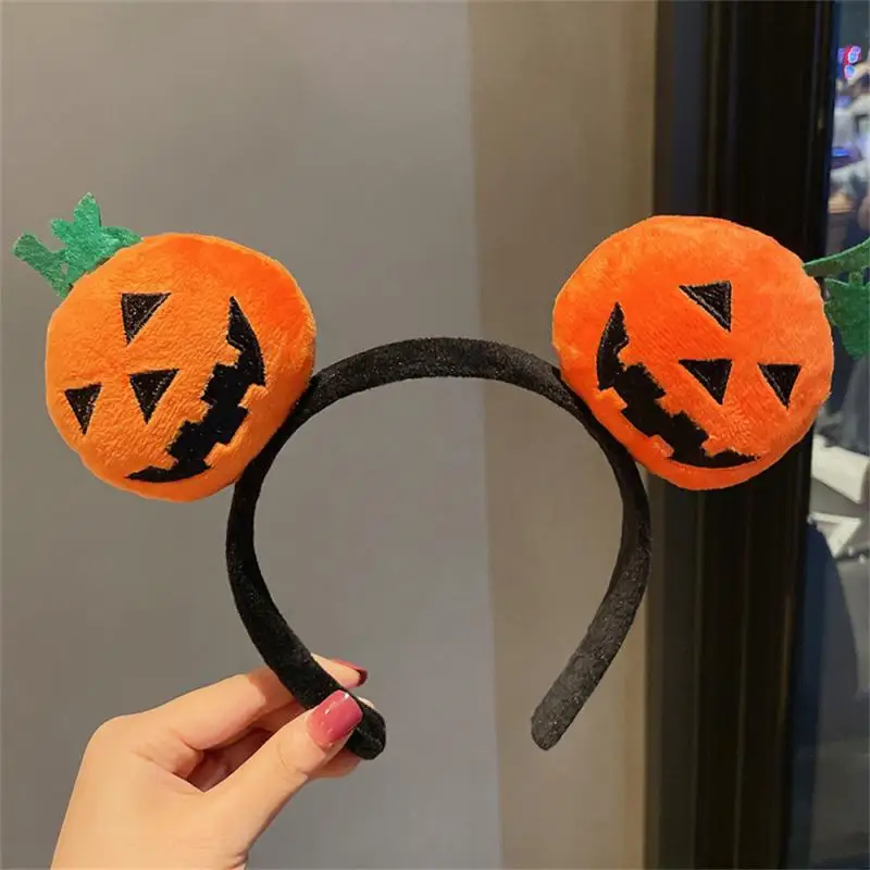 Diadema con Clip para el pelo para mujer, diadema divertida de linterna de calabaza de Halloween, accesorios para el cabello de dibujos animados, Otoño e Invierno