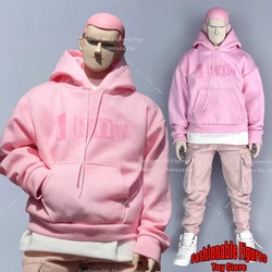 CROW DH TOYS 1/6 Men Soldier Trendy Doll ELI Pink Boy Head Sculpt Printed Hoodie T Shirt Shorts Fit 12Inch Action Figure Body