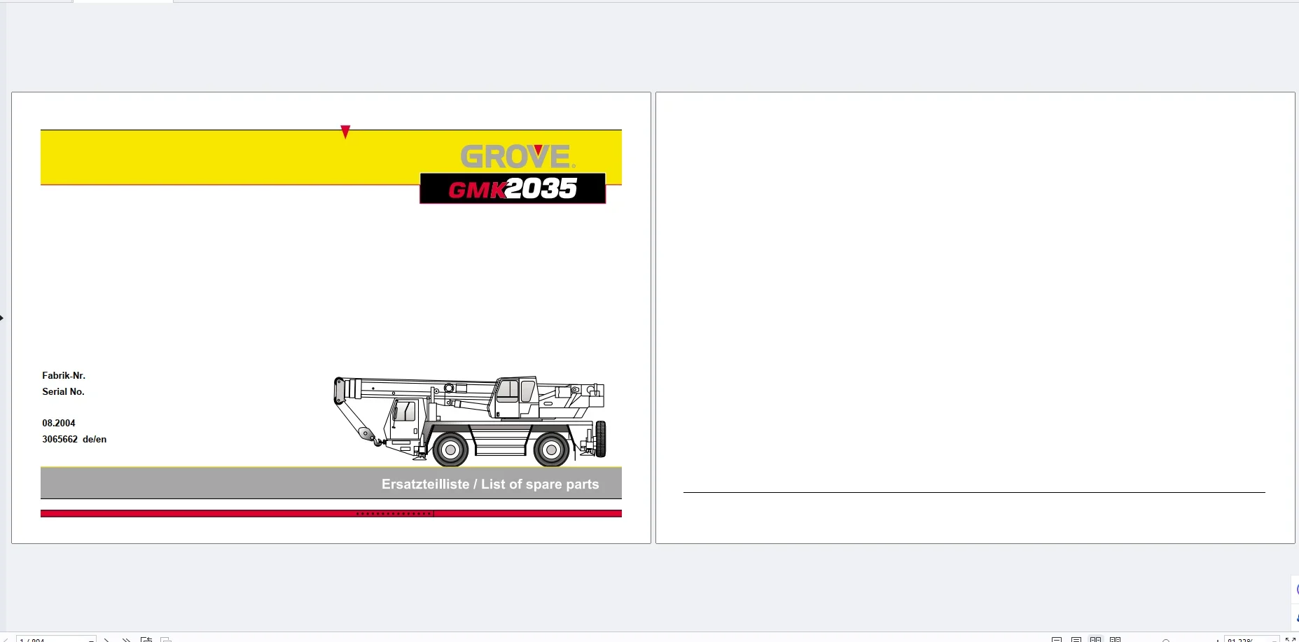 Grove Crane 2024 72.1 Gb Collection Parts Manual PDF