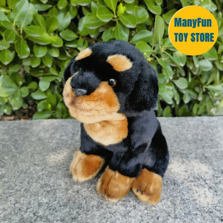 Realistic ROTTWEILER High Fidelity Cute Plushie Guard Dog Plush Toys Lifelike Animals Simulation Stuffed Doll Toy Gifts For Kids