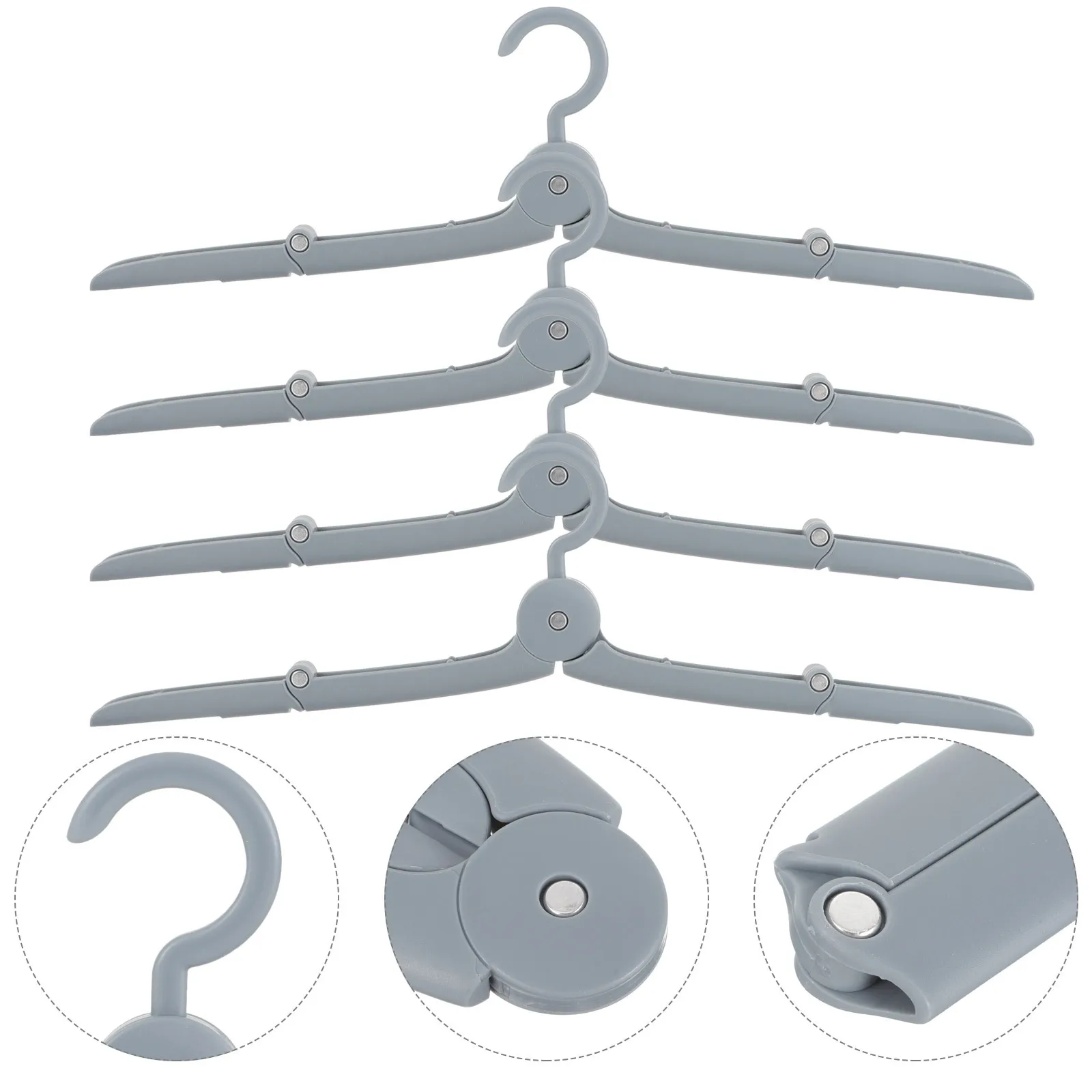 4Pcs Travel Foldable Clothes Hangers Portable Folding Hangers Space Saving Metal for Closet Travel Clothes Dryer