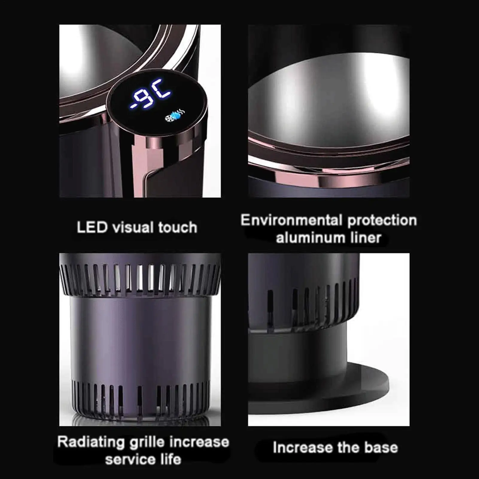 

Автомобильный электрический чайник, многотемпературный охладитель для напитков, быстрый нагрев, охлаждение, портативная чашка для путешествий, пикника, дорожной поездки, кемпинга, автомобиля, кухни