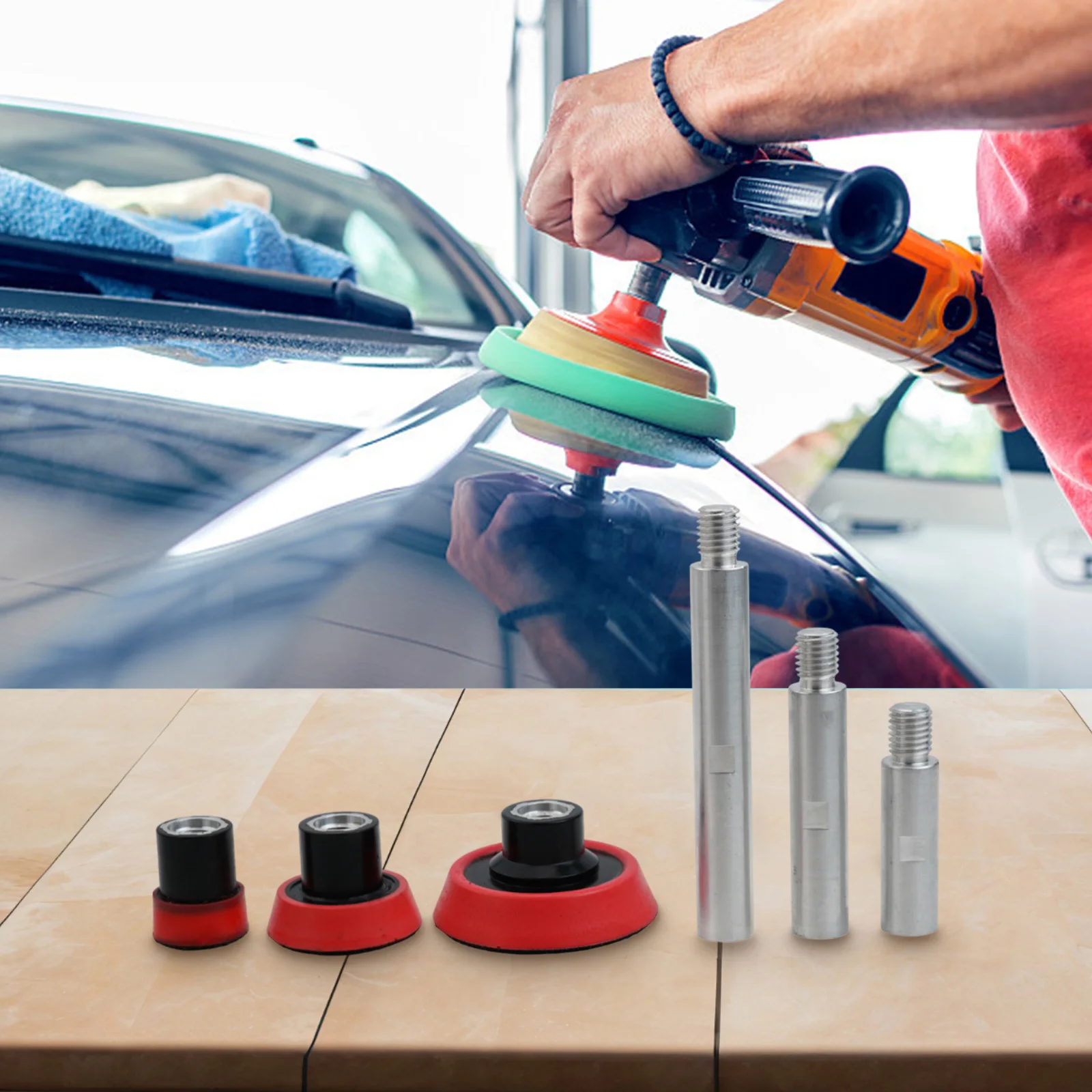 

6 шт. 1/2/3 дюйма пластина подложка шлифовальная полировальная подушечка держатель Atapter диск полировальная подушечка держатель и удлинитель набор шатунов