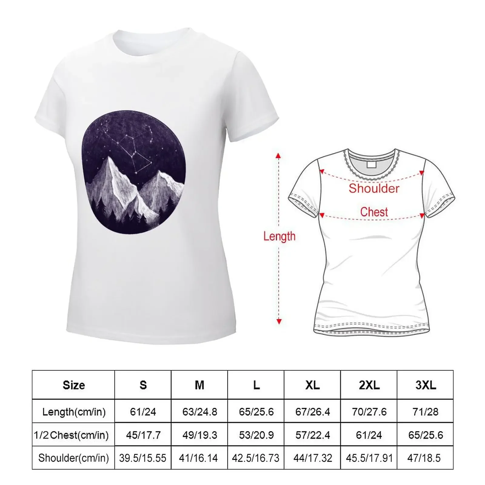 Orion constellation T-Shirt funny summer tops sublime cute clothes rock and roll t shirts for Women