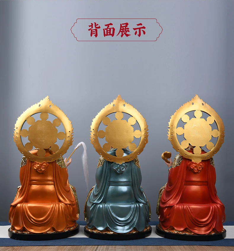 52 سنتيمتر مجموعة كبيرة 3 قطعة البوذية المنزل معبد الطاوية مزار حماية سان تشينغ داو زو بوذا زو شي تيان زون الآلهة اللون تمثال #5