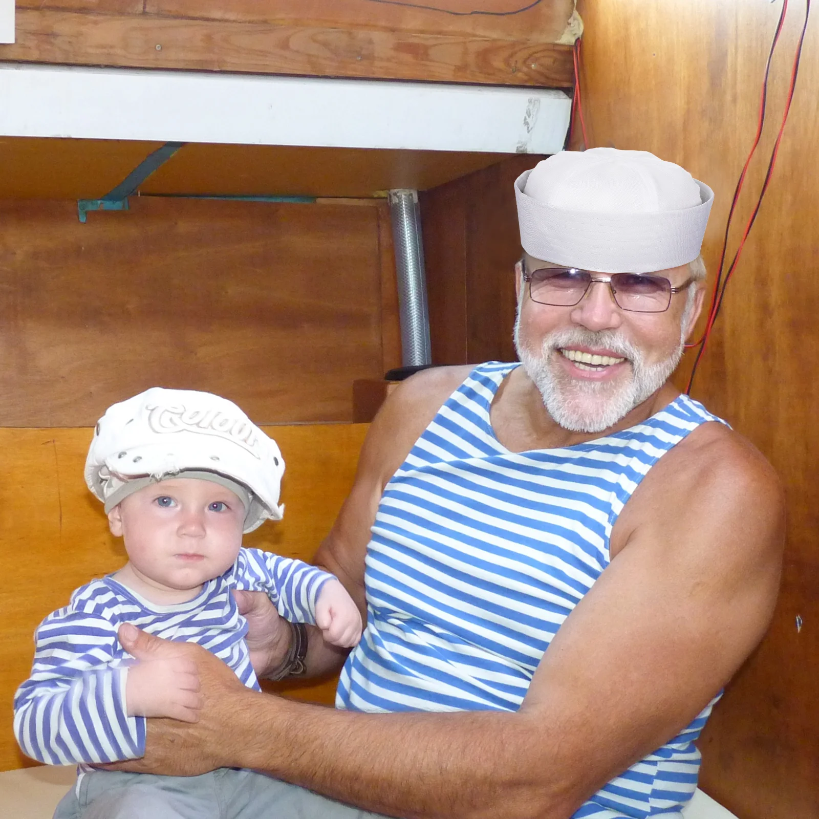 

1Pcs White Sailor Hat Premium Quality Comfortable Costume Party Halloween Masquerade Sailor Cap Accessory Costume Hats