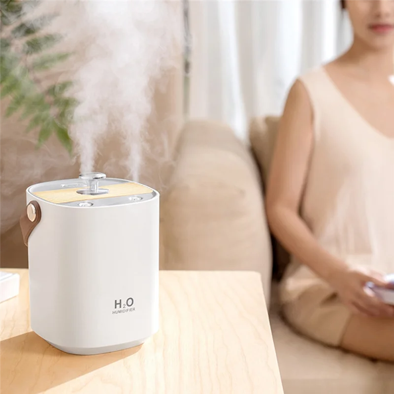 Humidificateur d'air à double pulvérisation, pulvérisateur de brume fraîche muet, diffuseur de grande capacité, atomiseur blanc, bureau USB, 1200ml
