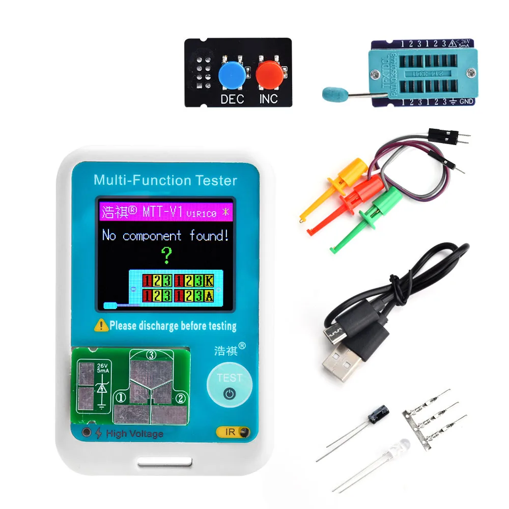 High Quality Brand New MTT-V1 ESR Meter Transistor Tester Colorful Display TFT Diode Triode Capacitance SCR Inductance