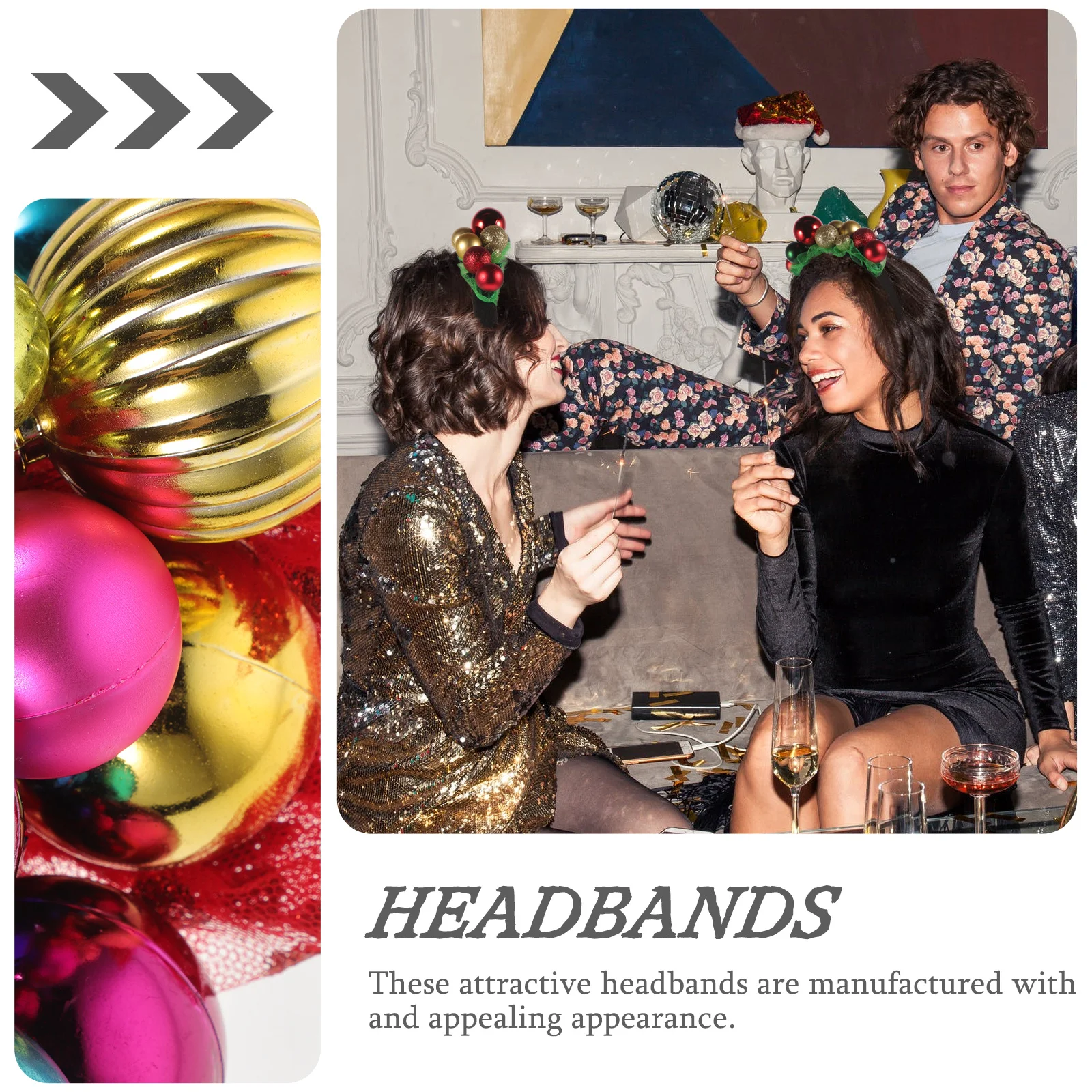 

2Pcs Festive Bell Hair Bands for Christmas Party Kids Cosplay Wearable Head Hoops Decorative Holiday Hair Clips for Girls Boys