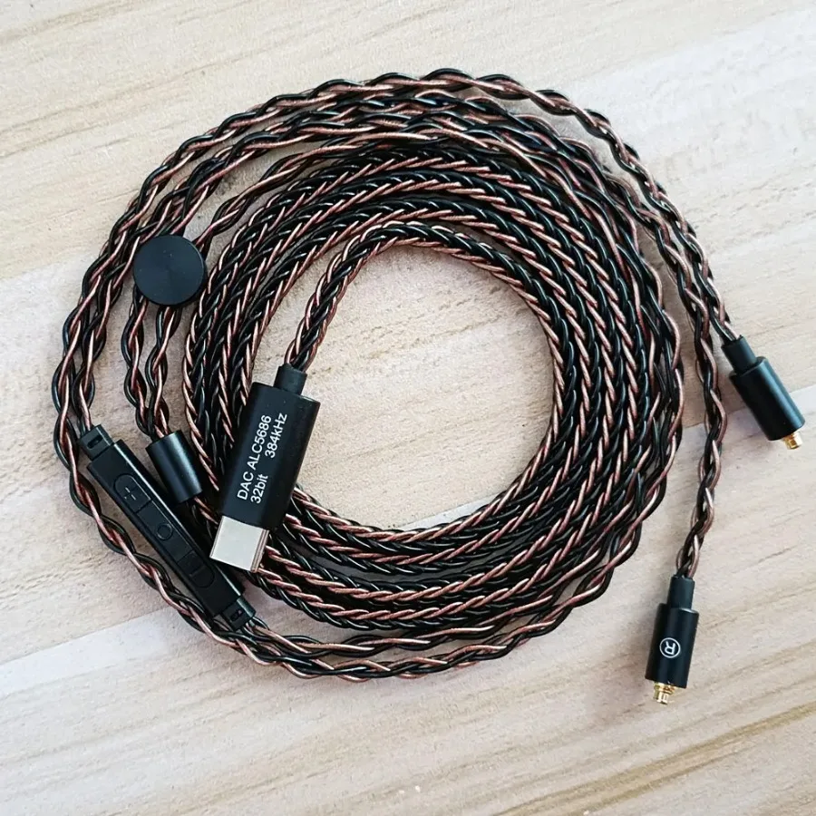 Hi-Fi кабель для наушников Type-c DAC ALC5686 cx32993 декодирование для Shure MMCX Se215 SE846 монокристаллический медный кабель с микрофоном 3,5 мм