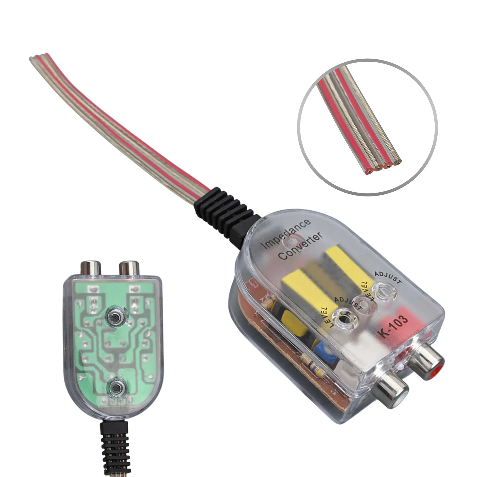 For Car Interior Car For Stereos -RCA Converter Adjustable -RCA Converter Transformer Coupling Adjustable Output Sensitivity