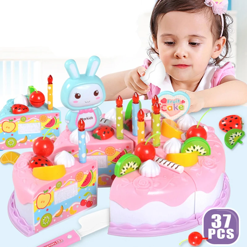 Children Pretend Goodies Play Simulated Kitchen Toys Plastic Cutting Food Kids Toy Object Cognition Boys Girl Birthday Gifts TMZ