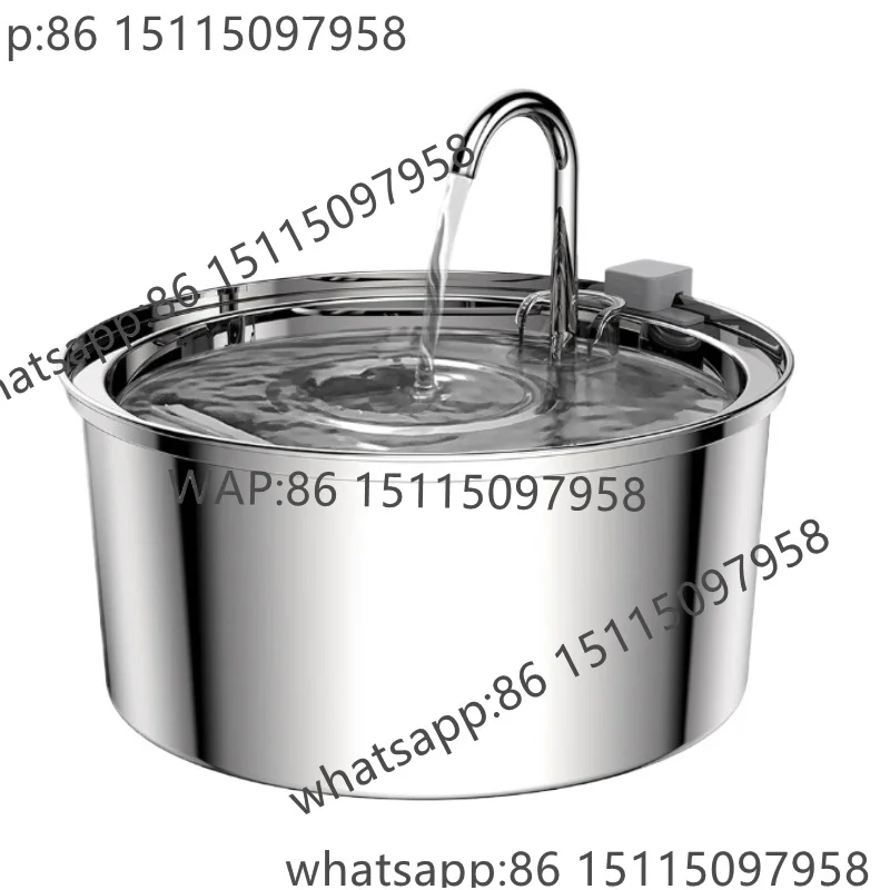 

Кормушка для воды для домашних животных из нержавеющей стали, автоматический фонтан для воды для кошек, USB электрический бесшумный фонтан для кошек и собак, умная поилка